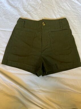 Anthropologie Maeve Collette Olive High-Rise Shorts